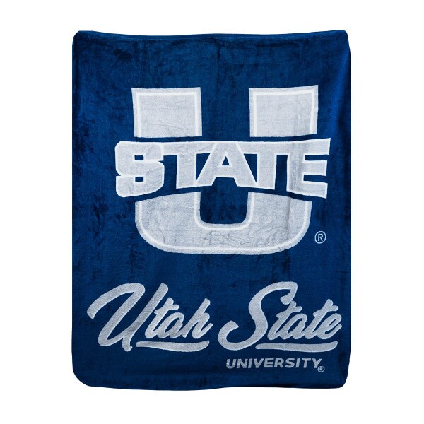 U-State, Utah State University, Navy, Plush, Blanket, Throw